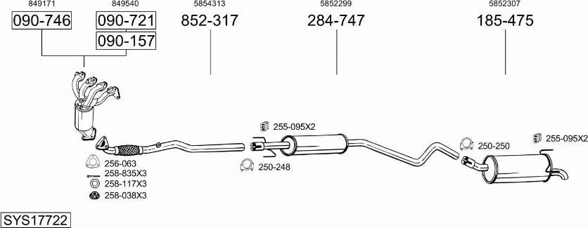 Bosal SYS17722 - Impianto gas scarico autozon.pro