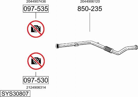 Bosal SYS30807 - Impianto gas scarico autozon.pro