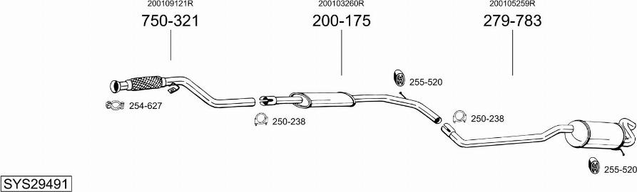 Bosal SYS29491 - Impianto gas scarico autozon.pro