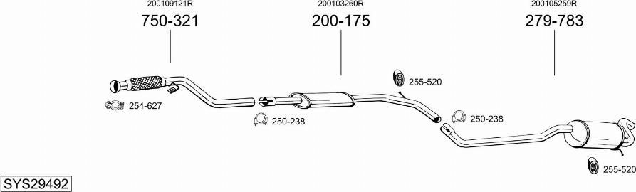 Bosal SYS29492 - Impianto gas scarico autozon.pro