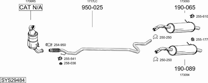 Bosal SYS29484 - Impianto gas scarico autozon.pro