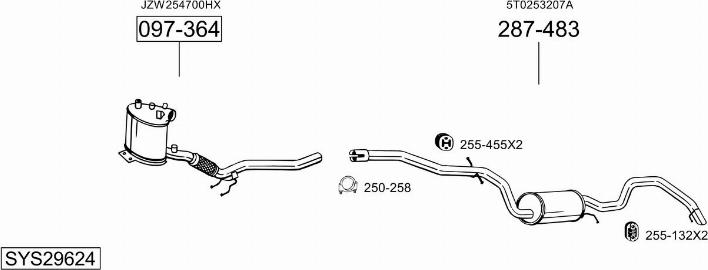 Bosal SYS29624 - Impianto gas scarico autozon.pro