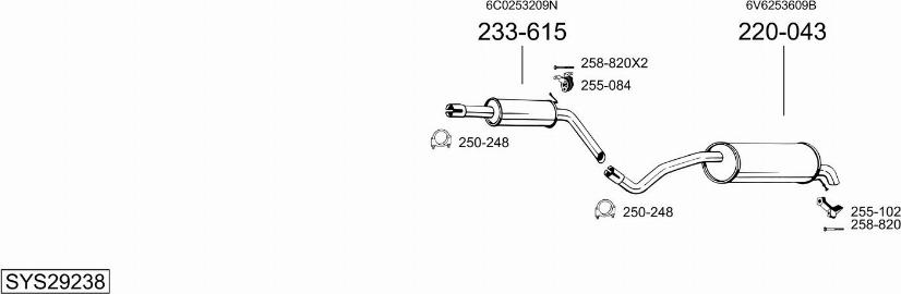 Bosal SYS29238 - Impianto gas scarico autozon.pro