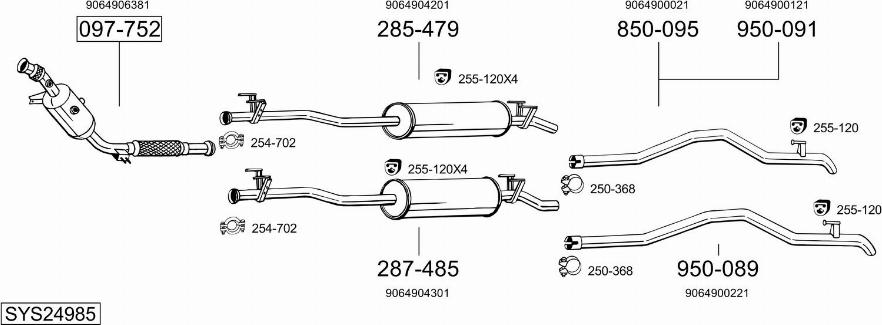 Bosal SYS24985 - Impianto gas scarico autozon.pro