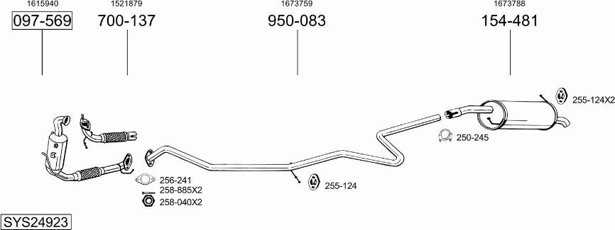 Bosal SYS24923 - Impianto gas scarico autozon.pro