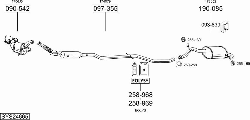 Bosal SYS24665 - Impianto gas scarico autozon.pro