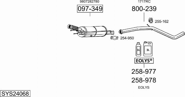 Bosal SYS24068 - Impianto gas scarico autozon.pro