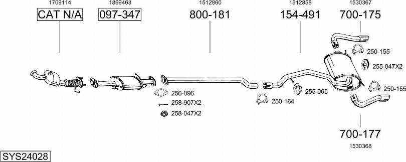 Bosal SYS24028 - Impianto gas scarico autozon.pro