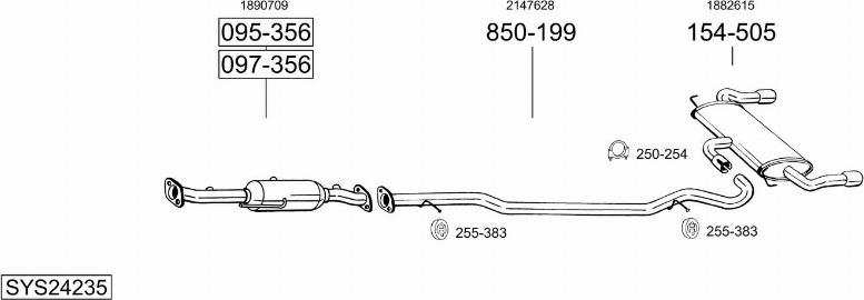 Bosal SYS24235 - Impianto gas scarico autozon.pro