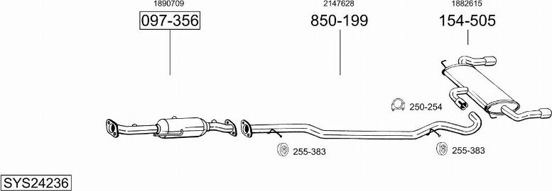 Bosal SYS24236 - Impianto gas scarico autozon.pro