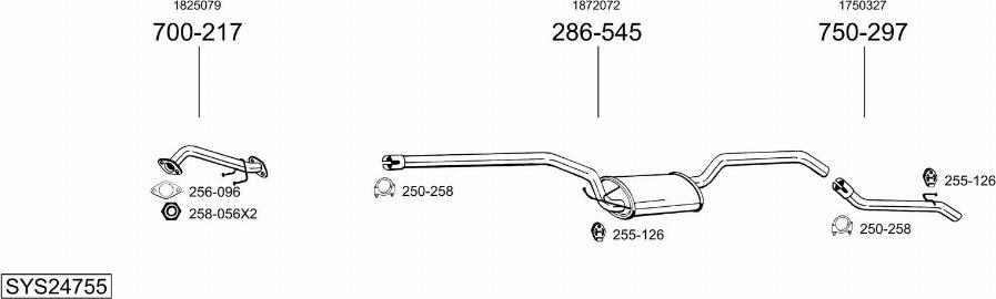 Bosal SYS24755 - Impianto gas scarico autozon.pro