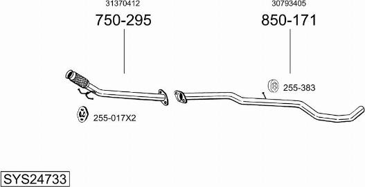 Bosal SYS24733 - Impianto gas scarico autozon.pro