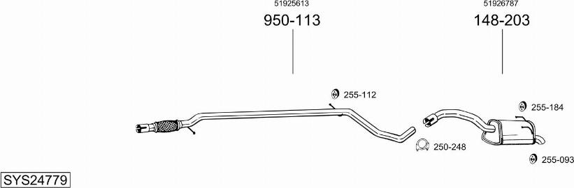 Bosal SYS24779 - Impianto gas scarico autozon.pro