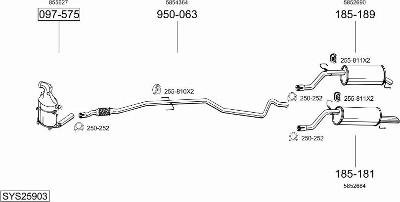 Bosal SYS25903 - Impianto gas scarico autozon.pro