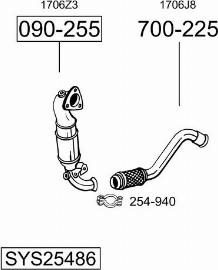 Bosal SYS25486 - Impianto gas scarico autozon.pro