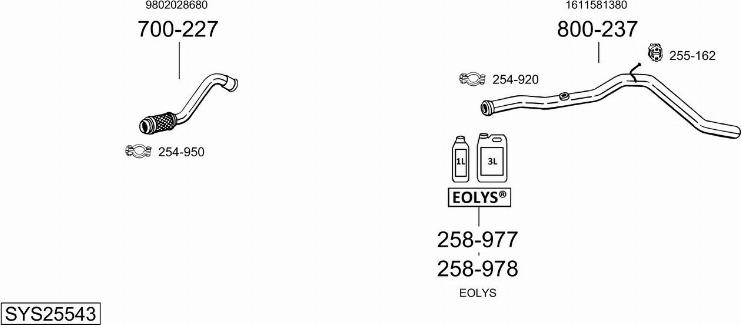 Bosal SYS25543 - Impianto gas scarico autozon.pro