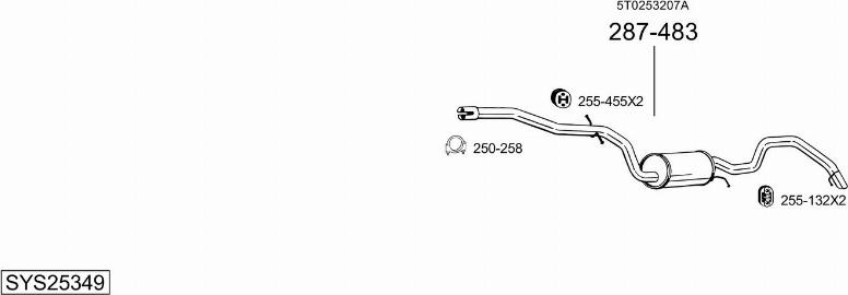 Bosal SYS25349 - Impianto gas scarico autozon.pro