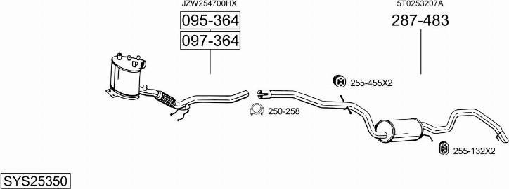 Bosal SYS25350 - Impianto gas scarico autozon.pro