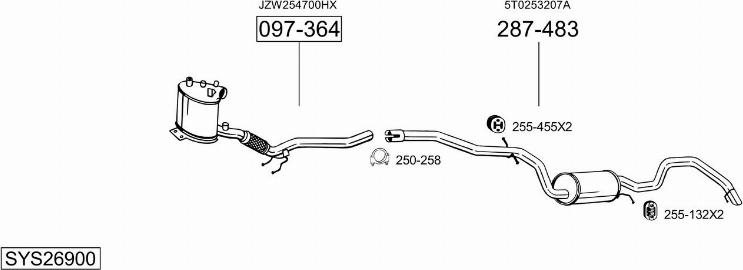 Bosal SYS26900 - Impianto gas scarico autozon.pro