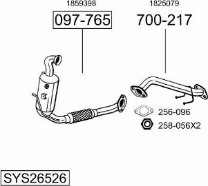 Bosal SYS26526 - Impianto gas scarico autozon.pro