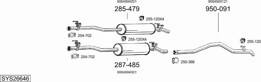 Bosal SYS26646 - Impianto gas scarico autozon.pro