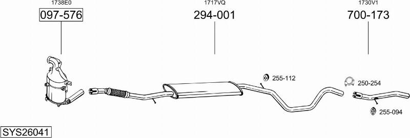 Bosal SYS26041 - Impianto gas scarico autozon.pro