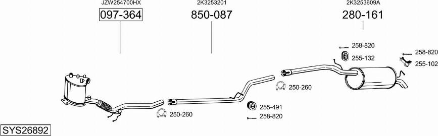 Bosal SYS26892 - Impianto gas scarico autozon.pro