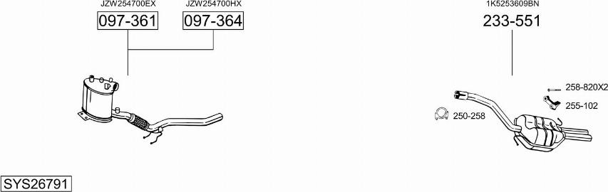 Bosal SYS26791 - Impianto gas scarico autozon.pro