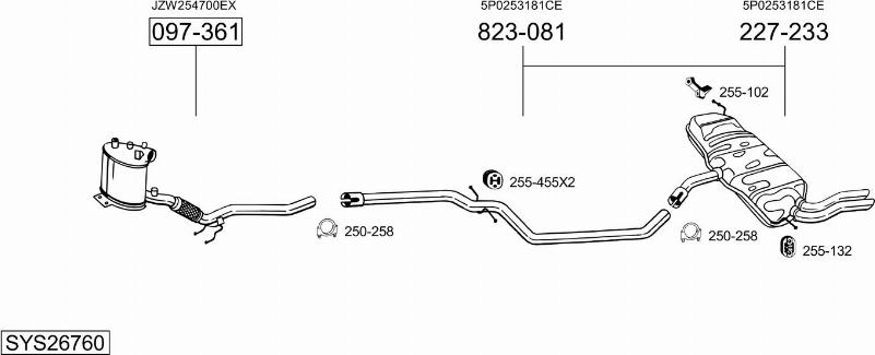 Bosal SYS26760 - Impianto gas scarico autozon.pro