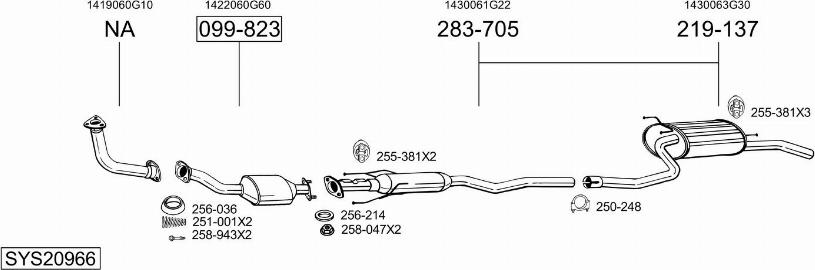 Bosal SYS20966 - Impianto gas scarico autozon.pro