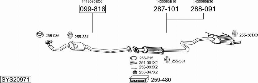 Bosal SYS20971 - Impianto gas scarico autozon.pro