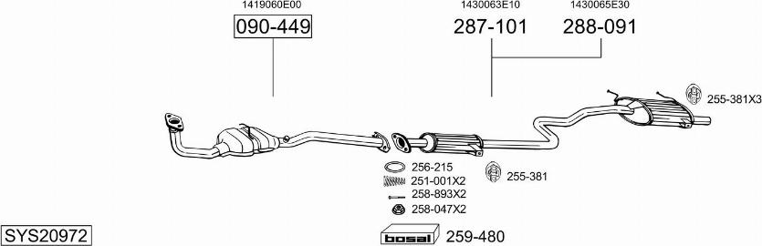 Bosal SYS20972 - Impianto gas scarico autozon.pro