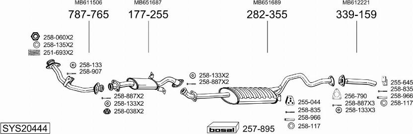 Bosal SYS20444 - Impianto gas scarico autozon.pro