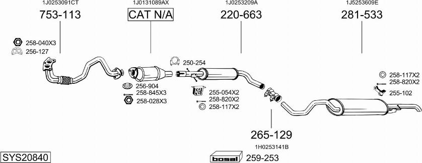 Bosal SYS20840 - Impianto gas scarico autozon.pro