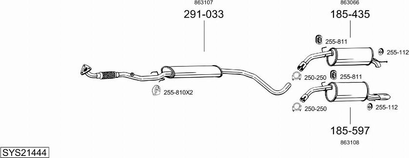 Bosal SYS21444 - Impianto gas scarico autozon.pro