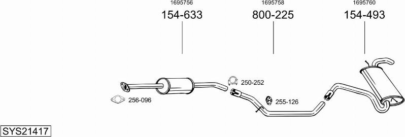 Bosal SYS21417 - Impianto gas scarico autozon.pro