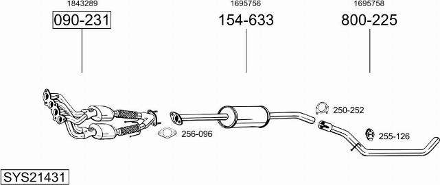 Bosal SYS21431 - Impianto gas scarico autozon.pro