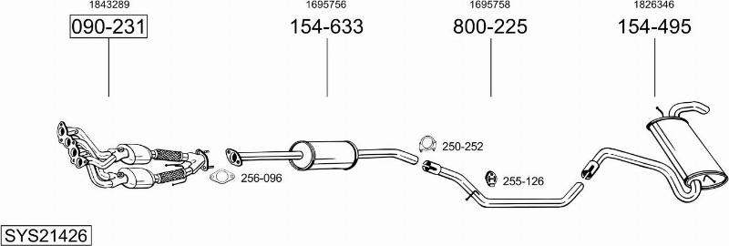 Bosal SYS21426 - Impianto gas scarico autozon.pro