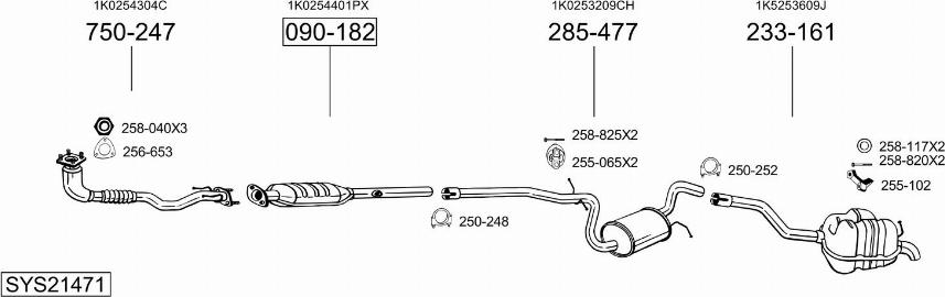 Bosal SYS21471 - Impianto gas scarico autozon.pro