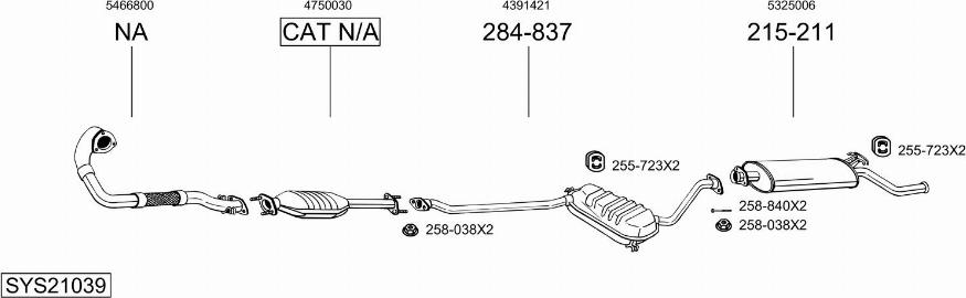 Bosal SYS21039 - Impianto gas scarico autozon.pro