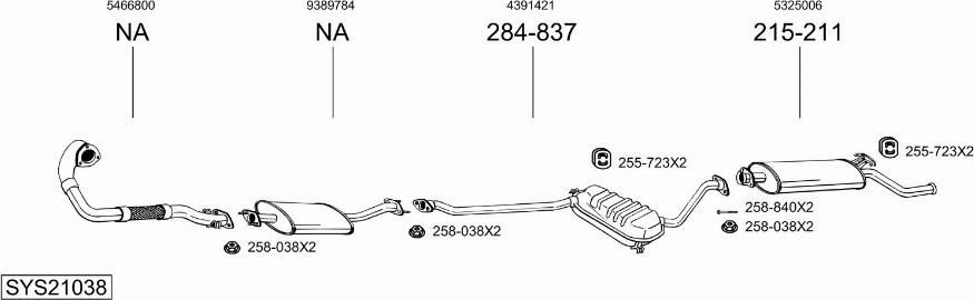 Bosal SYS21038 - Impianto gas scarico autozon.pro