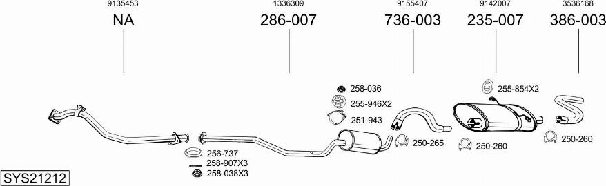 Bosal SYS21212 - Impianto gas scarico autozon.pro