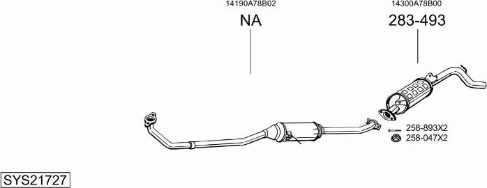 Bosal SYS21727 - Impianto gas scarico autozon.pro