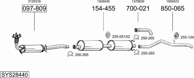 Bosal SYS28440 - Impianto gas scarico autozon.pro