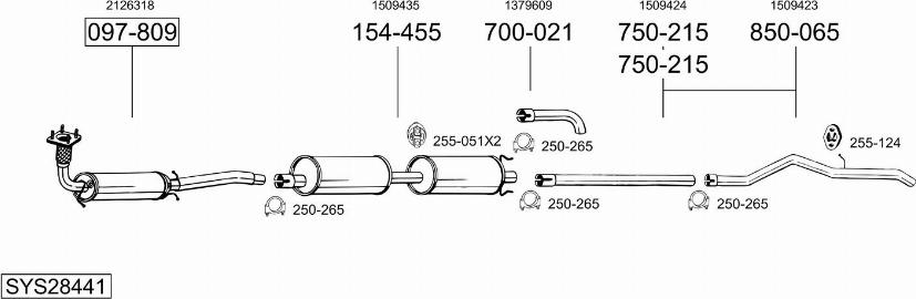 Bosal SYS28441 - Impianto gas scarico autozon.pro