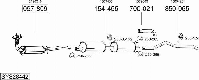 Bosal SYS28442 - Impianto gas scarico autozon.pro