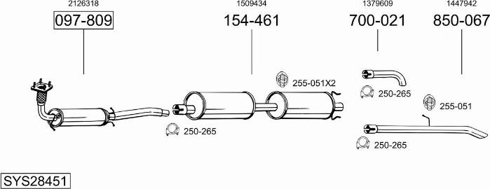 Bosal SYS28451 - Impianto gas scarico autozon.pro