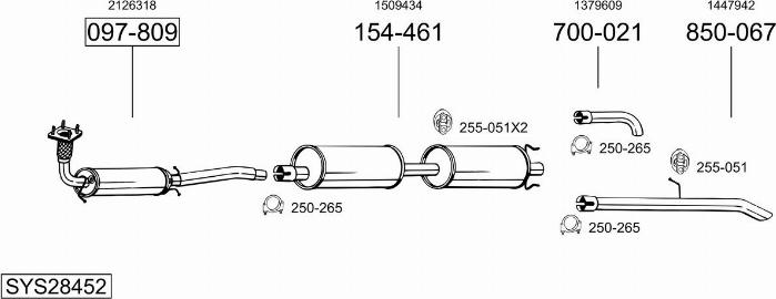 Bosal SYS28452 - Impianto gas scarico autozon.pro