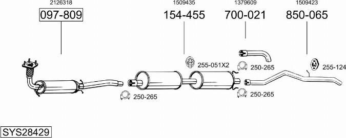 Bosal SYS28429 - Impianto gas scarico autozon.pro