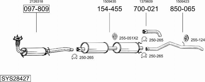 Bosal SYS28427 - Impianto gas scarico autozon.pro